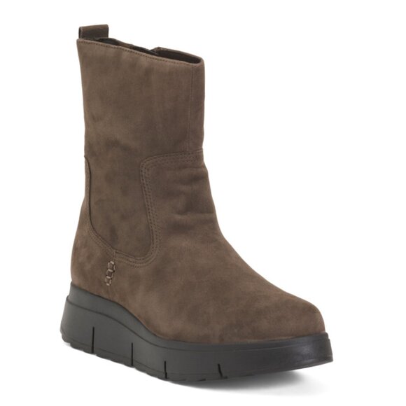 CLARKS Grey Wide Suede Loriini May Comfort Booties - Picture 1 of 2